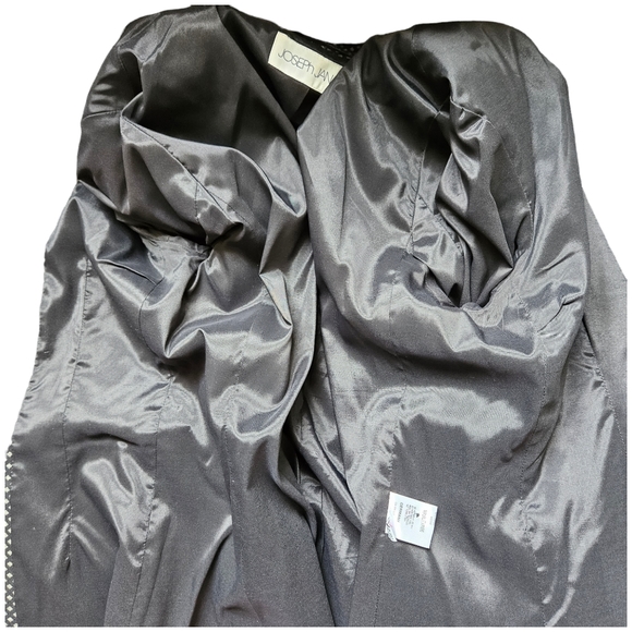 Joseph Janard vintage wool blend skirt suit navy-black silver long jacket sz. 10 - Picture 7 of 16